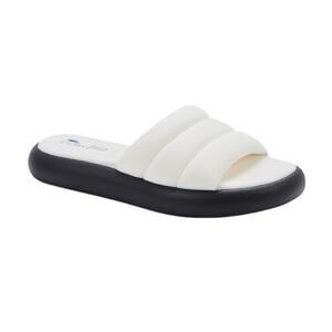 Aqua College Women's Simona Waterproof Quilted Slide Sandals White Size 11